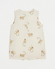 Cotton gauze jumpsuit Monkey print  Natalys