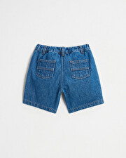 Raw denim Bermuda shorts Dark blue color Natalys
