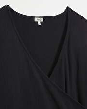 Cotton wrap cardigan Black color Natalys
