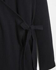 Cotton wrap cardigan Black color Natalys