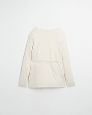 Cotton wrap cardigan Ecru color  Natalys