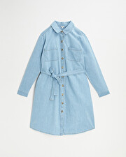 Denim maternity dress Light blue color  Natalys
