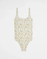 UV protection swimsuit Flower print Cache coeur