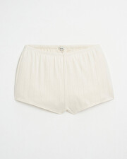 Fancy ribbed shorts Ecru color Natalys