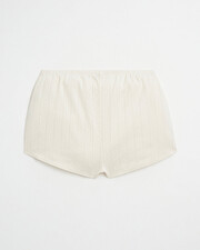 Fancy ribbed shorts Ecru color Natalys