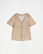 Short sleeve blouse Flower print  Natalys