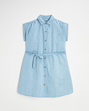 Denim maternity dress Light blue color Natalys