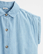 Denim maternity dress Light blue color Natalys
