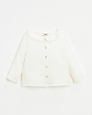 Baby blouse in organic cotton gauze White color Natalys