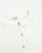 Baby blouse in organic cotton gauze White color Natalys