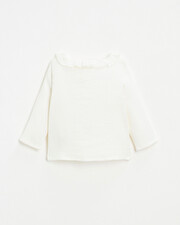 Baby blouse in organic cotton gauze White color Natalys
