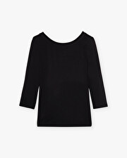 Black t-shirt with dancer collar Black color  Natalys