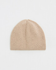 Openwork knit hat Camel color  Natalys