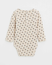 Printed long-sleeved bodysuit Gold button print  Natalys