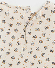 Printed long-sleeved bodysuit Gold button print  Natalys