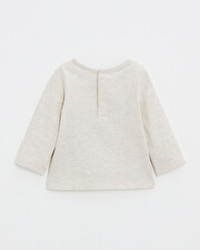 Animated long-sleeved t-shirt Heather beige color  Natalys