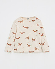 Printed long-sleeved t-shirt Fox print Natalys