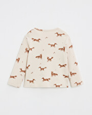 Printed long-sleeved t-shirt Fox print Natalys