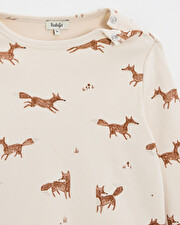 Printed long-sleeved t-shirt Fox print Natalys