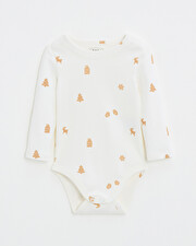 Printed long-sleeved bodysuit Cookie print Natalys