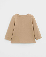Embroidered long-sleeved t-shirt Caramel color  Natalys