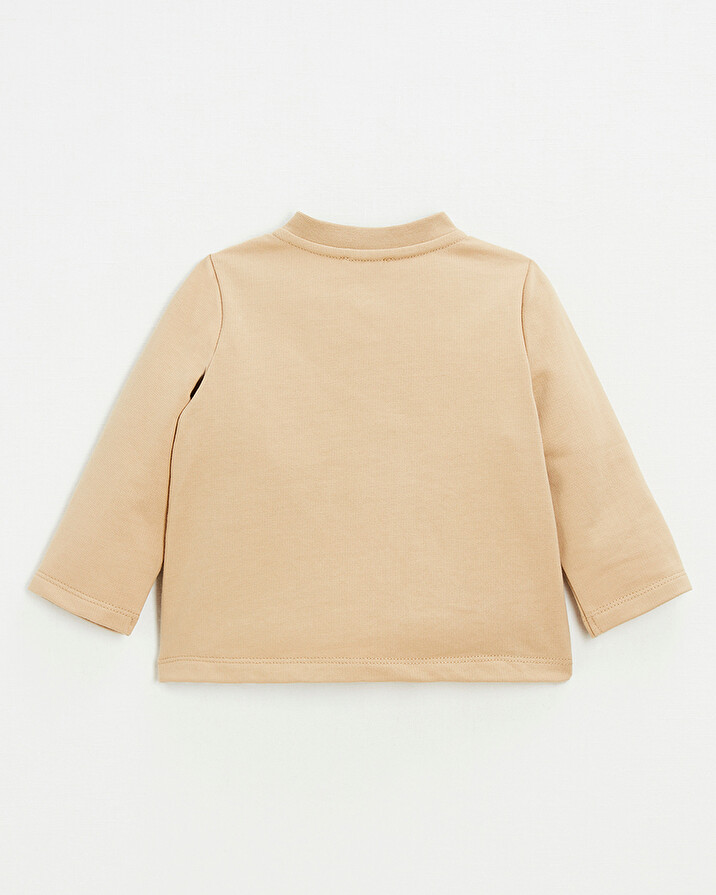 Embroidered fleece vest Camel color Natalys