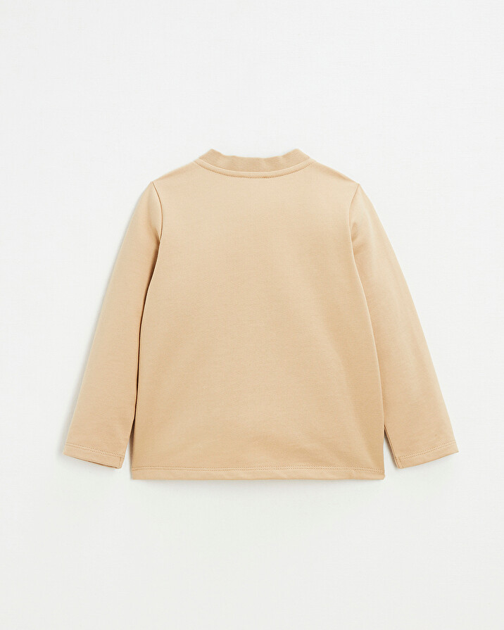 Embroidered fleece vest Camel color Natalys