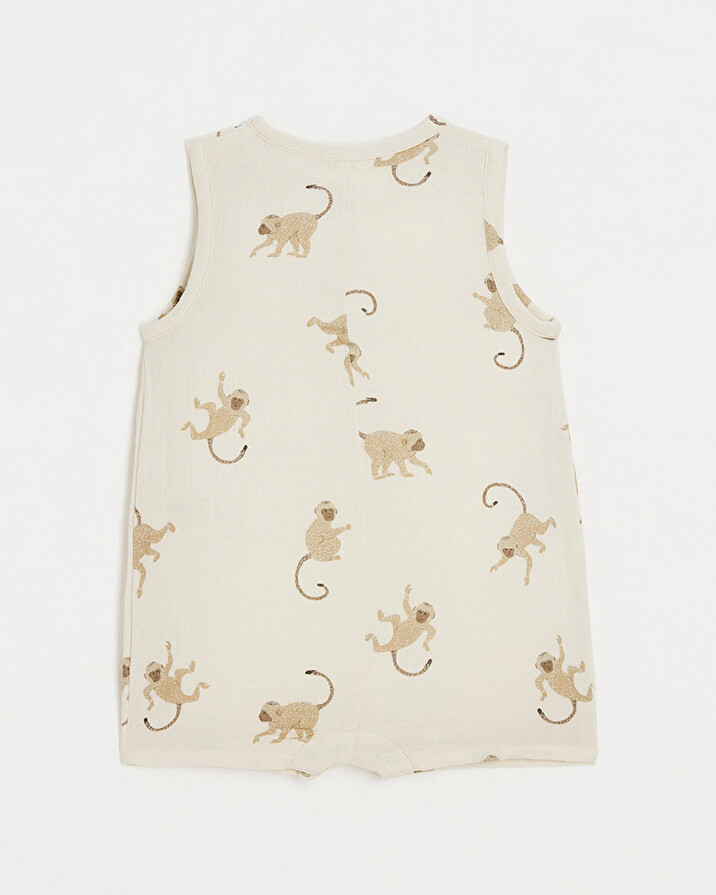 Cotton gauze jumpsuit Monkey print  Natalys