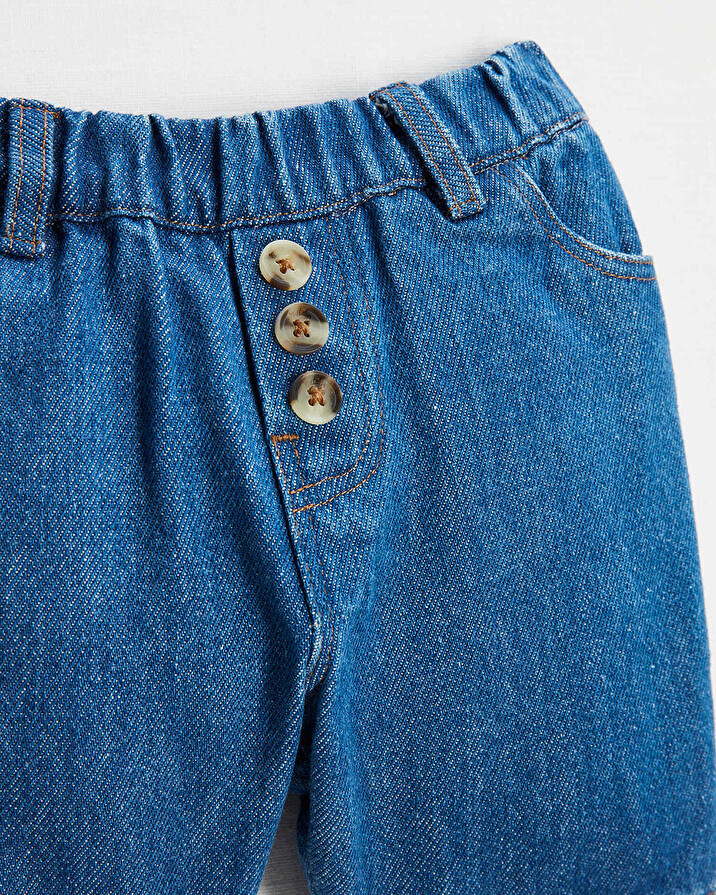 Raw denim Bermuda shorts Dark blue color Natalys