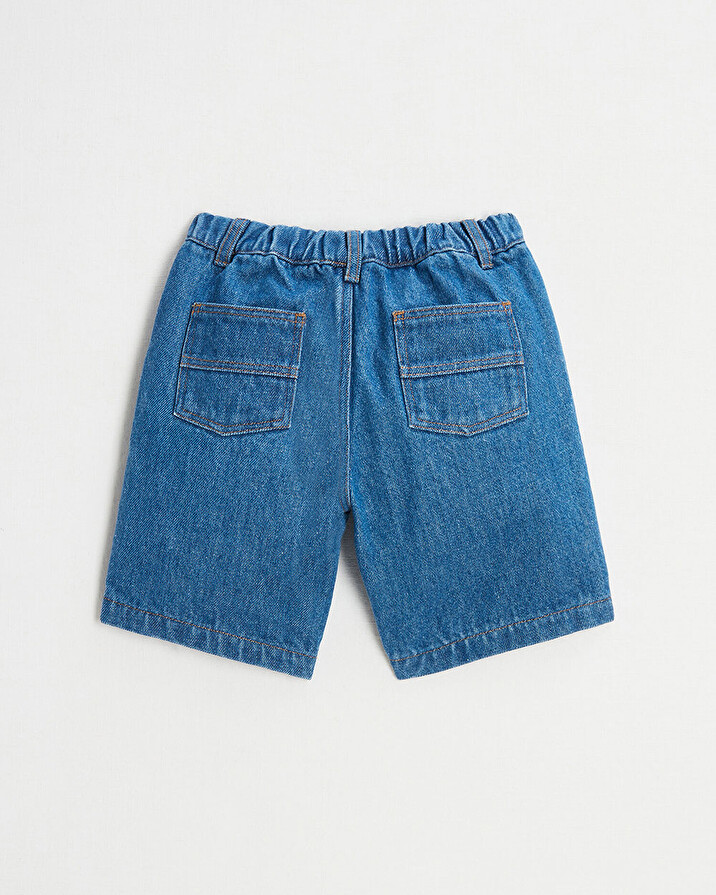 Raw denim Bermuda shorts Dark blue color Natalys
