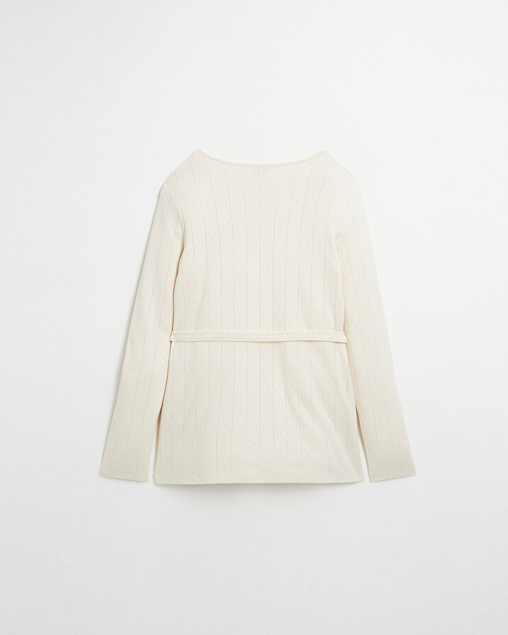 Cotton wrap cardigan Ecru color  Natalys