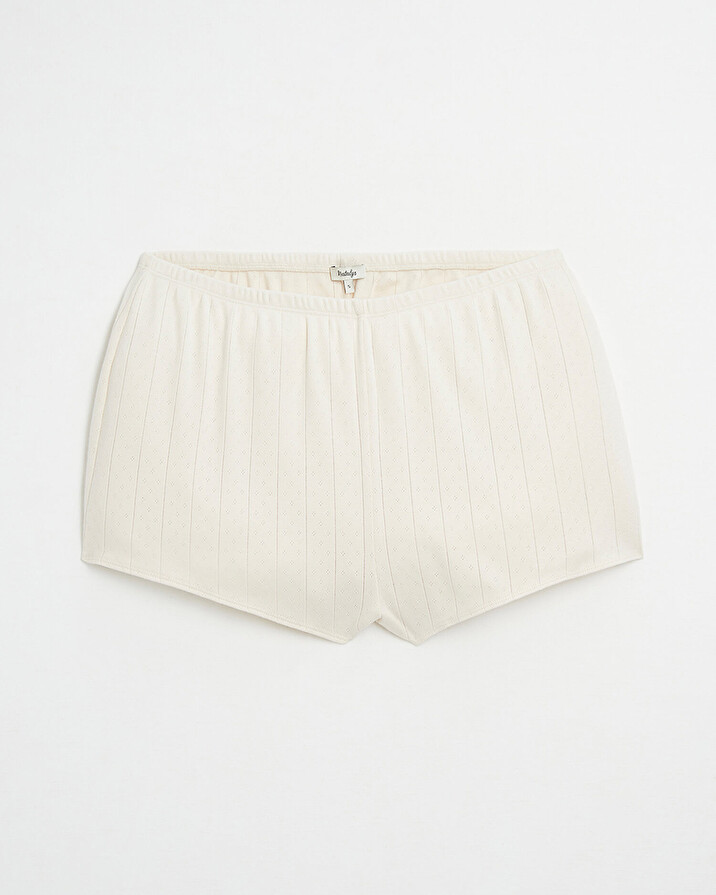 Fancy ribbed shorts Ecru color Natalys