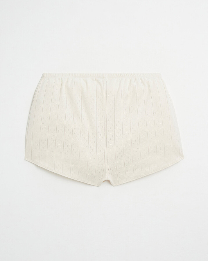 Fancy ribbed shorts Ecru color Natalys