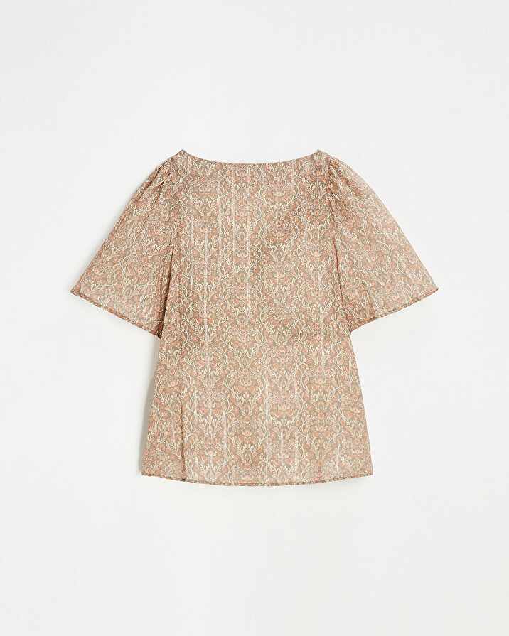 Short sleeve blouse Flower print  Natalys