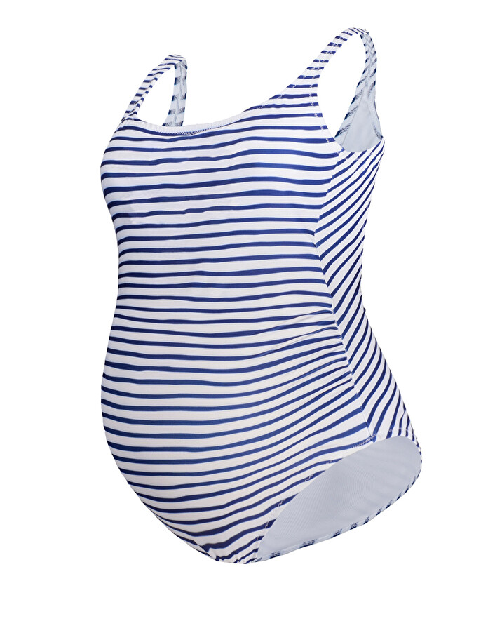 Maternity swimsuit Navy striped  Cache coeur