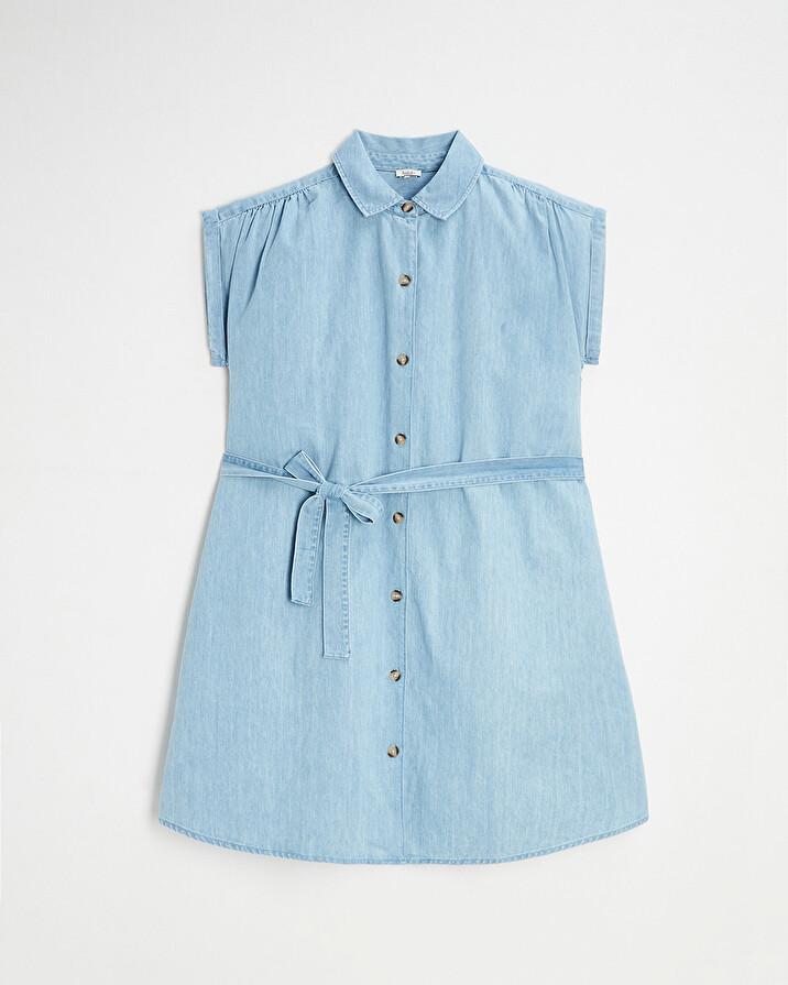 Denim maternity dress Light blue color Natalys