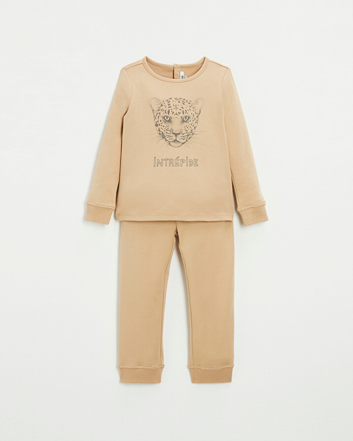 2-piece cotton pajamas Camel color  Natalys
