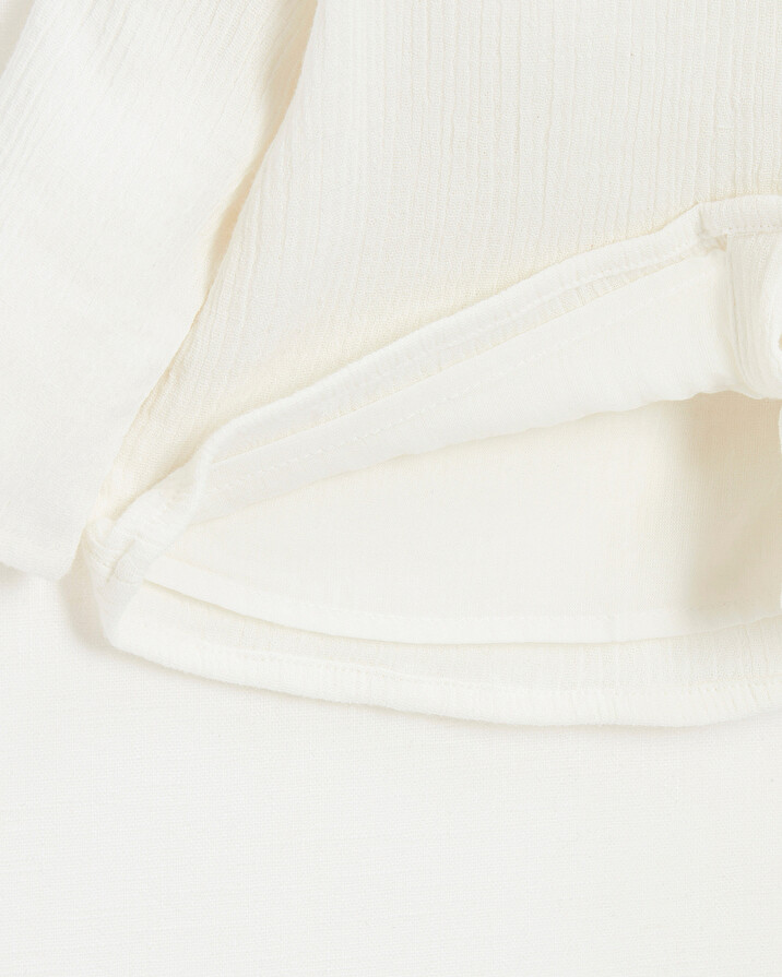 Baby blouse in organic cotton gauze White color Natalys