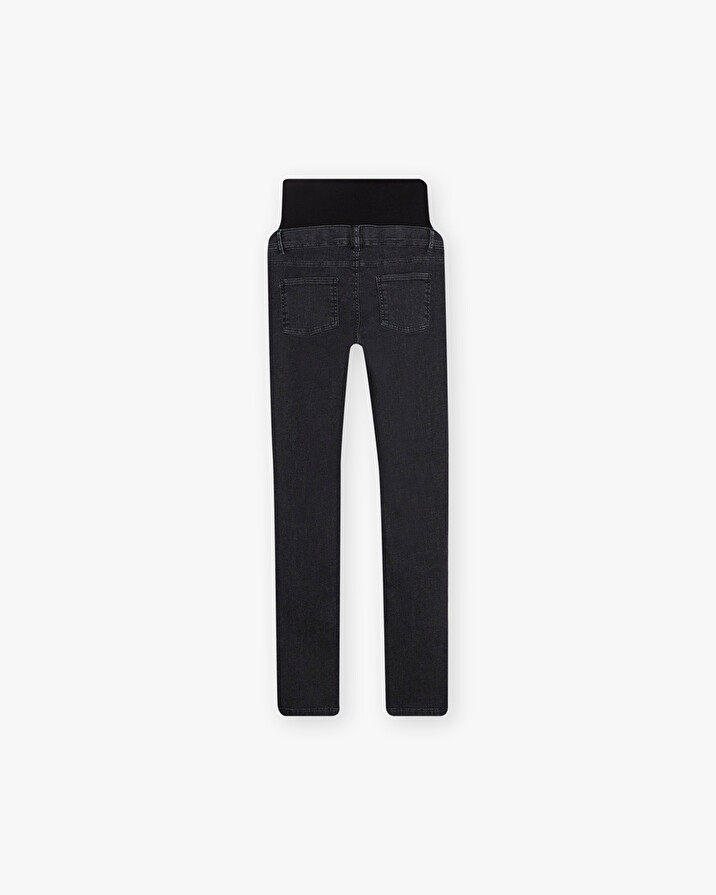 High-waisted slim maternity jeans Black denim  Natalys