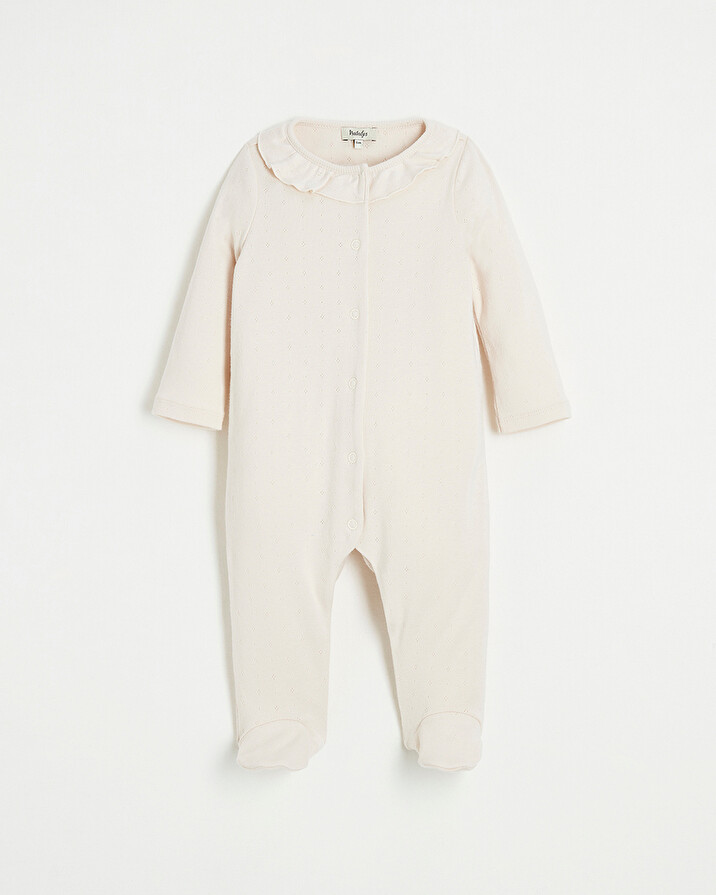 Openwork cotton sleepsuit Light pink color  Natalys