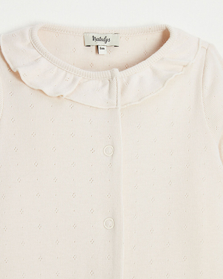 Openwork cotton sleepsuit Light pink color  Natalys