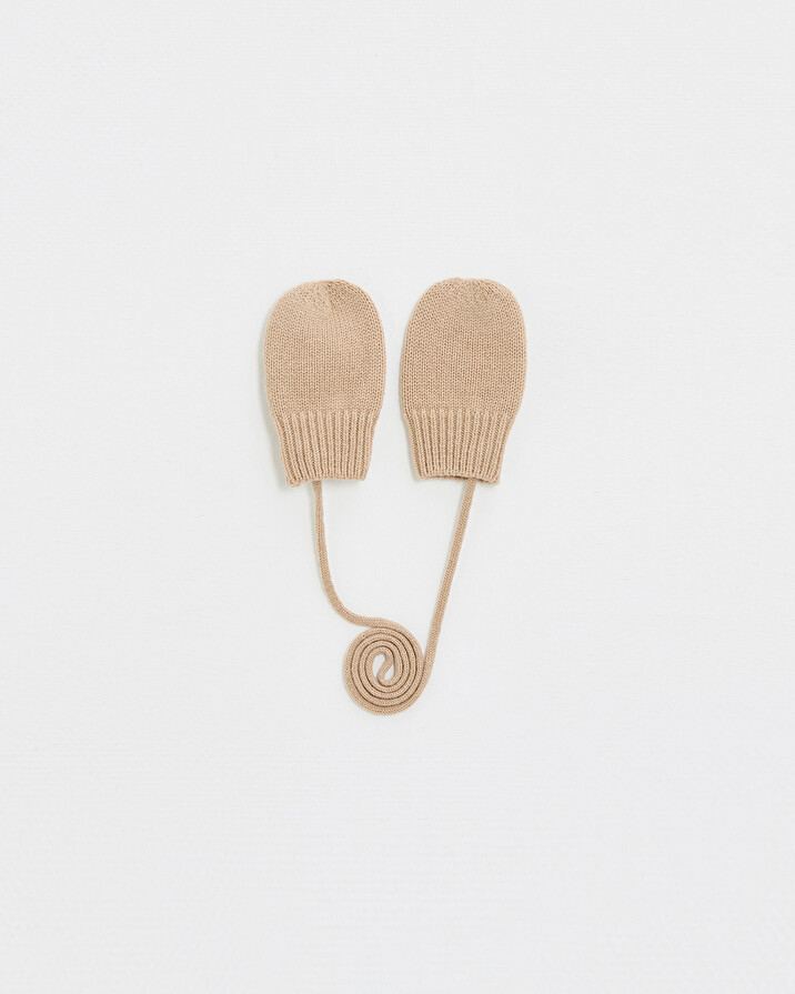 Merino wool mittens Camel color  Natalys