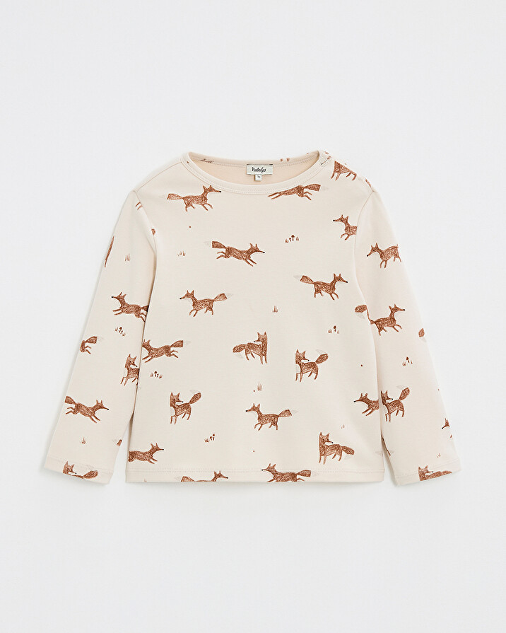 Printed long-sleeved t-shirt Fox print Natalys