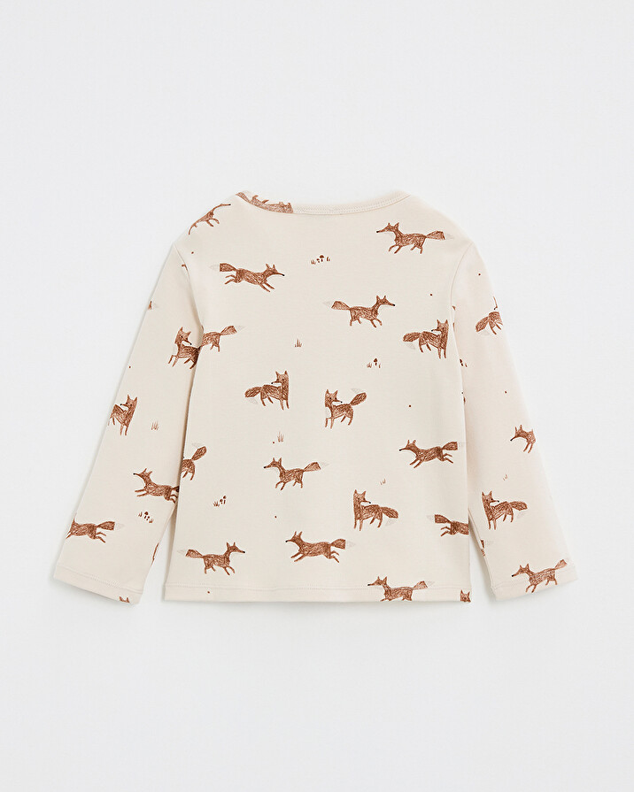 Printed long-sleeved t-shirt Fox print Natalys