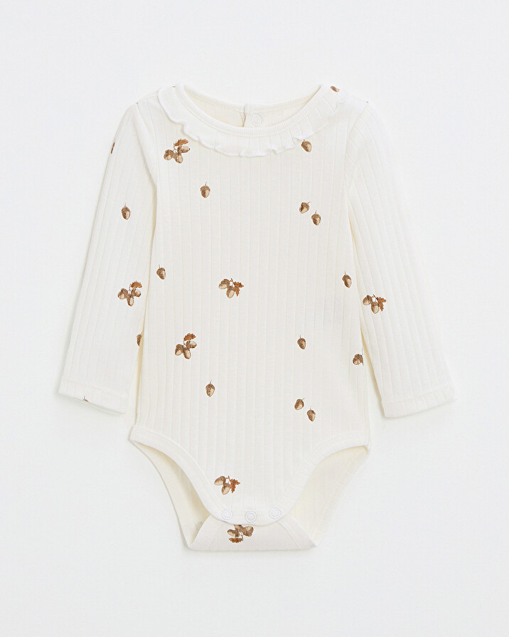 Printed long-sleeved bodysuit Autumn print  Natalys