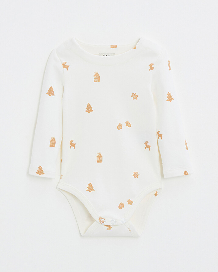 Printed long-sleeved bodysuit Cookie print Natalys