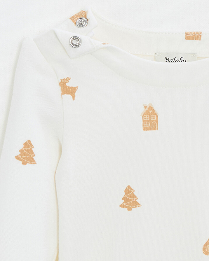 Printed long-sleeved bodysuit Cookie print Natalys