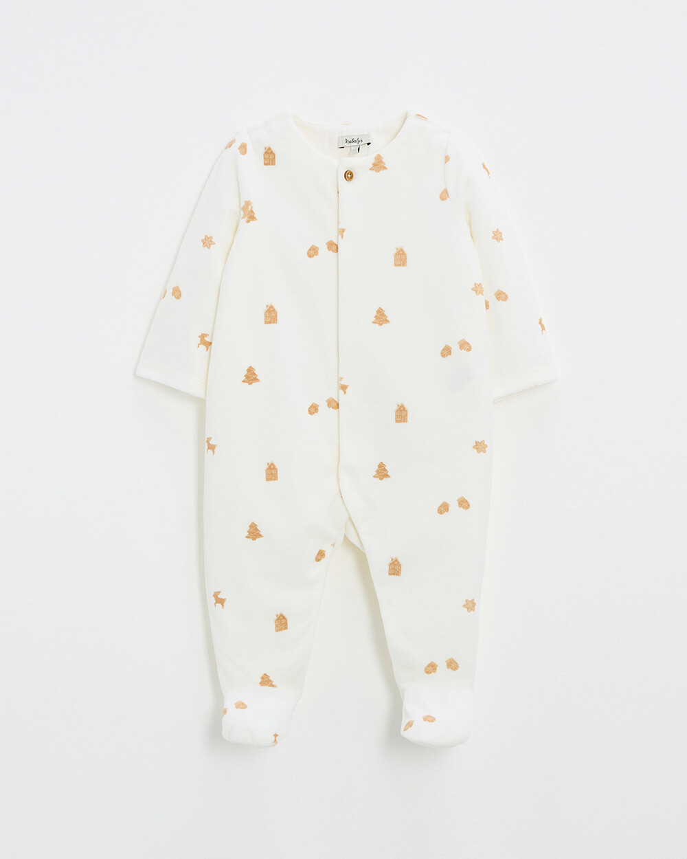 Printed velvet sleepsuit Cookie print  Natalys