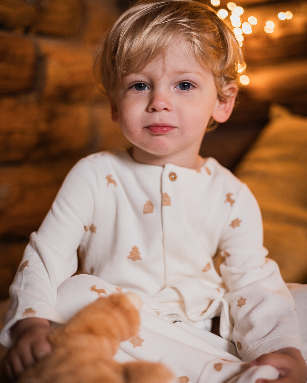 Printed velvet sleepsuit Cookie print  Natalys