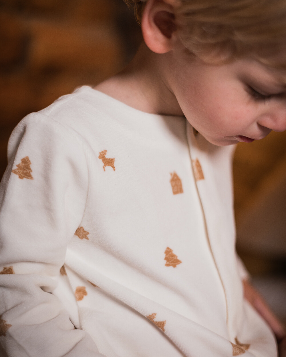 Printed velvet sleepsuit Cookie print  Natalys